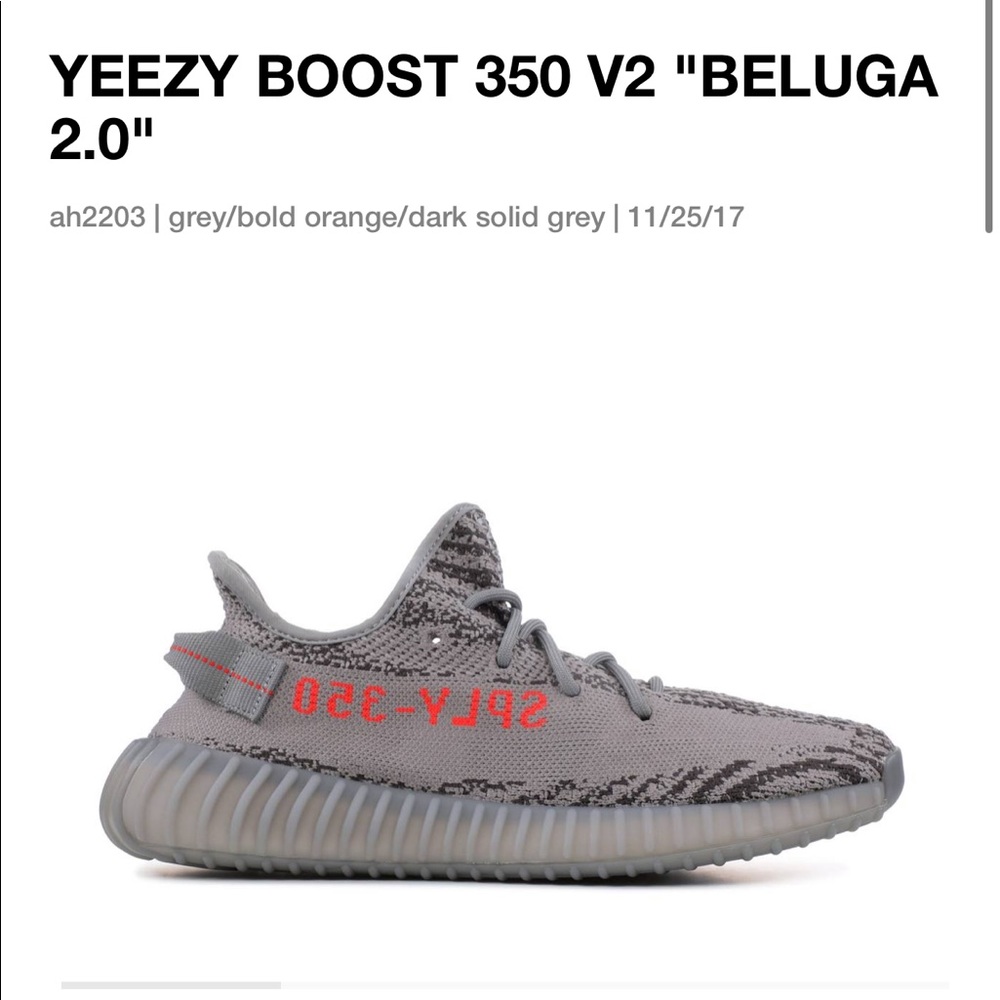 Yeezy boost 350 gray/orange size US7, fits women 8